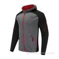 Mens Sportswear Outdoor Mens Grey Soccer Wear Zip Up Hoodies Manufactory